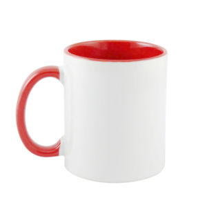 Sublitaza en color interior y asa rojo - 11 oz.