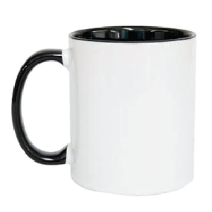 Sublitaza en color interior y asa negro - 11 oz.