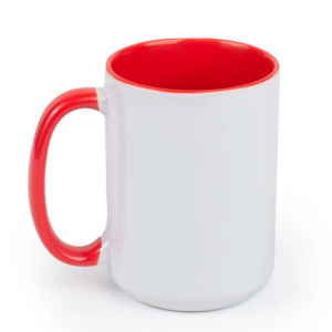 Sublitaza en color interior y asa rojo - 15 oz.
